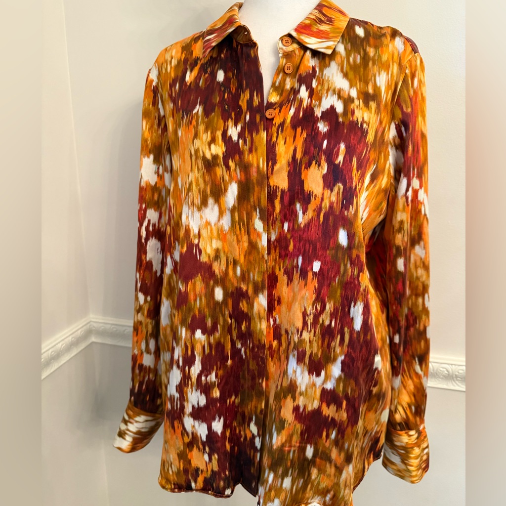 Lafayette 148 New York Scottie Silk Printed Blouse